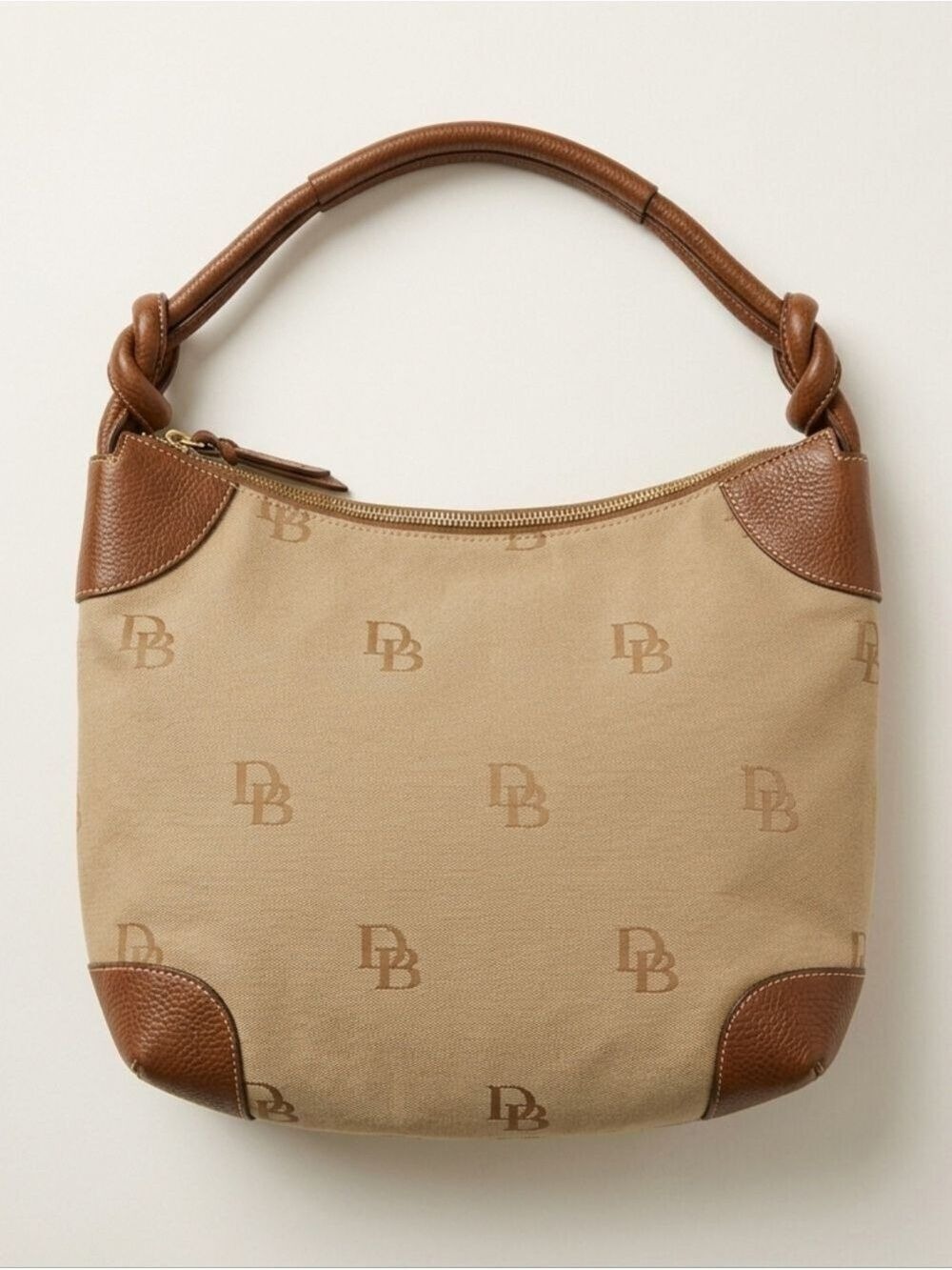 Vintage Dooney Bourke Brown Canvas Shoulder Bag
